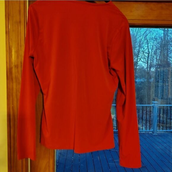 MK Burnt Orange Faux Wrap Top. W2 - Picture 4 of 4